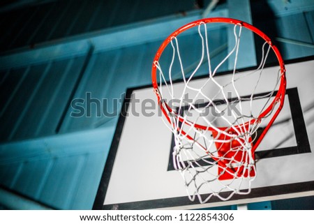 Basketball Net in dramatic lighting