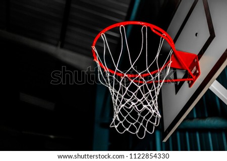Basketball Net in dramatic lighting