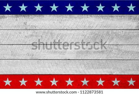 USA flag elements patriotic wood background