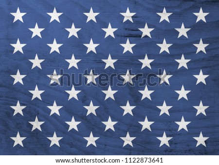USA Stars on wood background