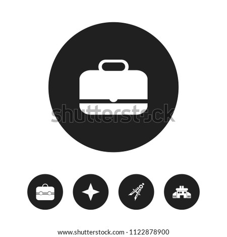 Set of 5 editable education icons. Includes symbols such as briefcase, infant school, suitcase and more. Can be used for web, mobile, UI and infographic design.
