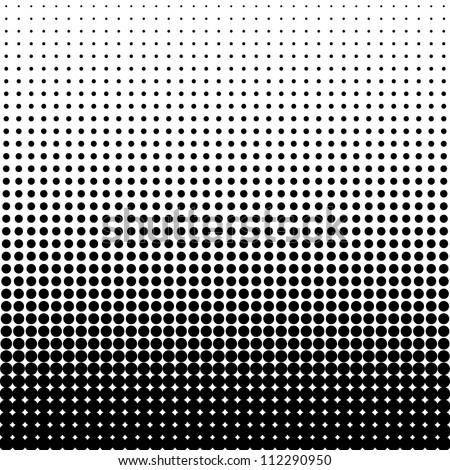 Vector halftone dots. Black dots on white background. Royalty-Free Stock Photo #112290950