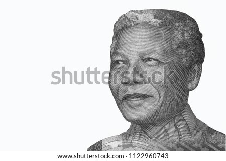 Nelson Mandela, Portrait from South Africa Banknotes. 