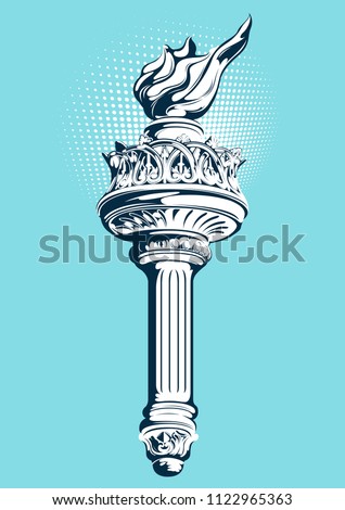 Torch of the Statue of Liberty, vector illustration.