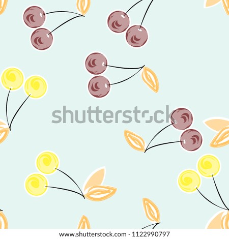 Berry seamless pattern with cherry. Background with cherries.