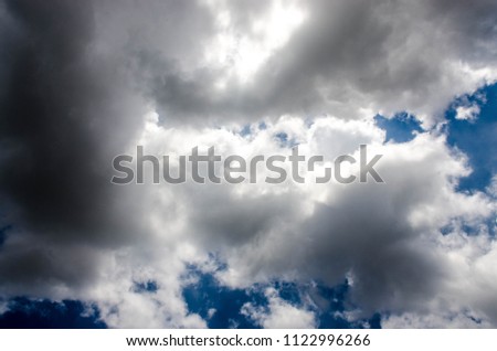 Pictures of clouds in the sky.