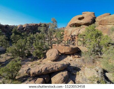 USA, Nevada, Lincoln County, North Pahroc Range, Big Rocks Wilderness, The Cyclops. Volcanic tuff boulders fill this wonderland of rocks.