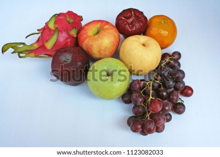 Top view variety of fruits