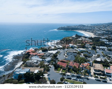 Aerial photograph of resort area.
Landscape picture of the beautiful sea, coastline and blue sky.