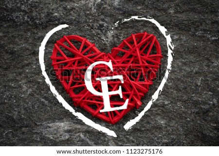 Love of money. European Currency Unit symbol on a red heart. Love theme