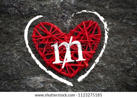 Love of money. USA Mill symbol on a red heart. Love theme