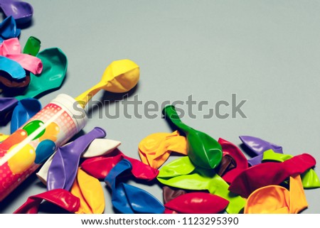 Colorful party balloons arrengement composition background