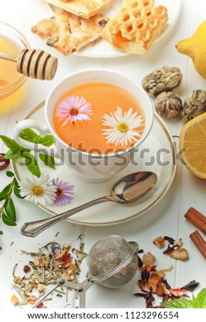Tea on white background