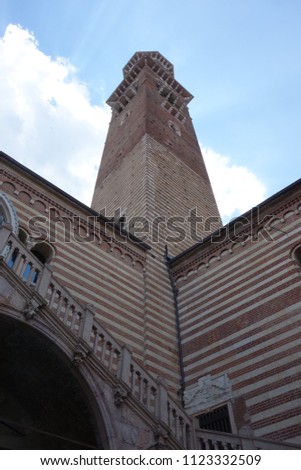 Lamberti Tower in Verona town, Italy