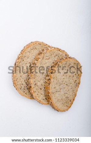 Bread photography, white background, food photography stock