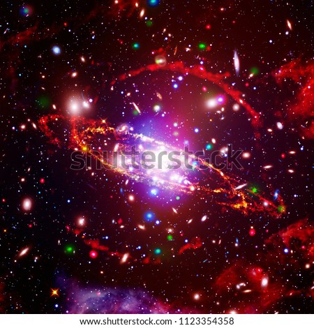 Starfield, galaxies and flares. The elements of this image furnished by NASA.
