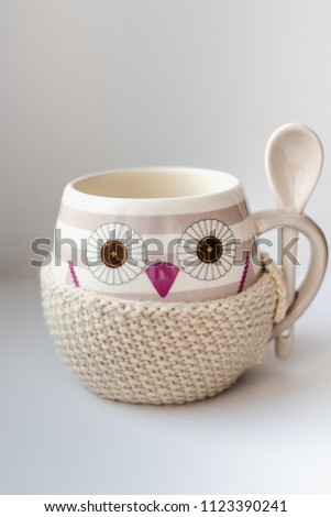 mug with owl, tea mug with owl