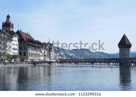 kapellbrucke, Chapel Bridge in Luzern, Switzerland