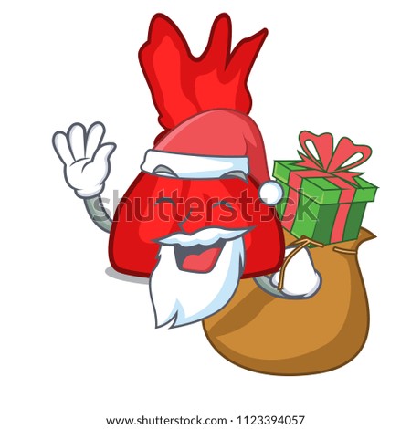 Santa with gift wrapper candy mascot cartoon