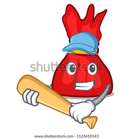 Playing baseball wrapper candy character cartoon