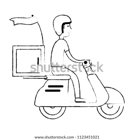 delivery worker in motorcycle avatar character