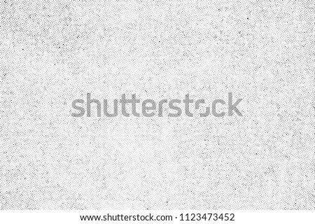 Subtle halftone vector texture overlay. Monochrome abstract splattered background. Royalty-Free Stock Photo #1123473452