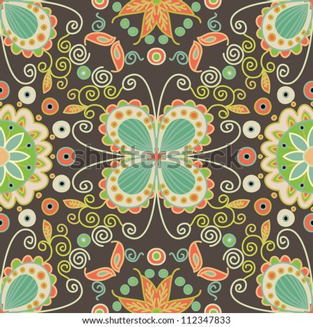 vector seamless colorful floral pattern background
