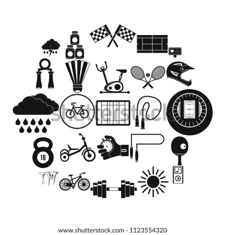 Cycling icons set. Simple set of 25 cycling vector icons for web isolated on white background