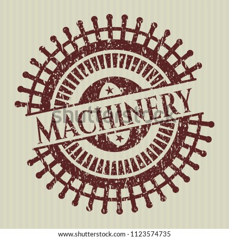 Red Machinery distress rubber grunge stamp