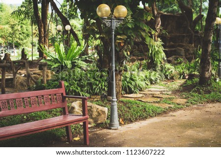 chair and lighten in garden