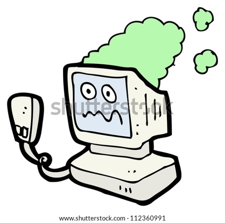 cartoon broken old computer