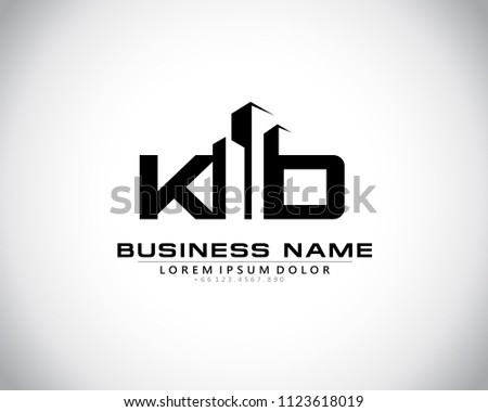 K D Initial logo concept with building template vector.