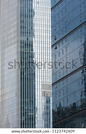 Architectural landscape of modern glass curtain wall
