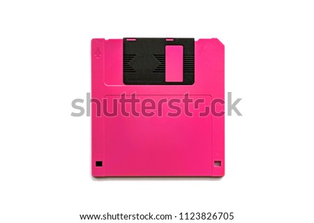 Floppy disk magnetic computer on white background 