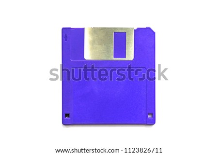 Floppy disk magnetic computer on white background 