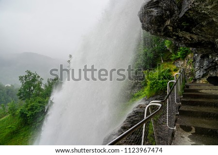 Beautiful Steinsdalsfossen waterfall in Norway