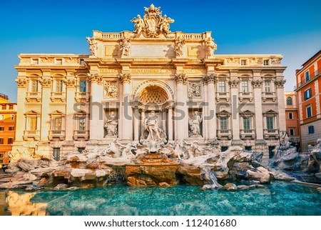 Fountain di Trevi in Rome, Italy Royalty-Free Stock Photo #112401680