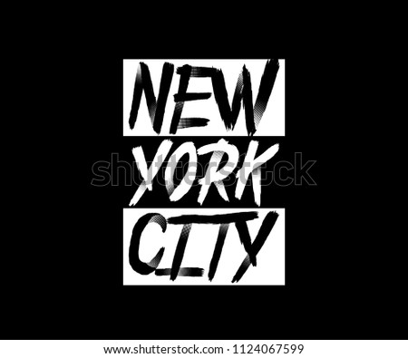 New York City Typography for T Shirt Print