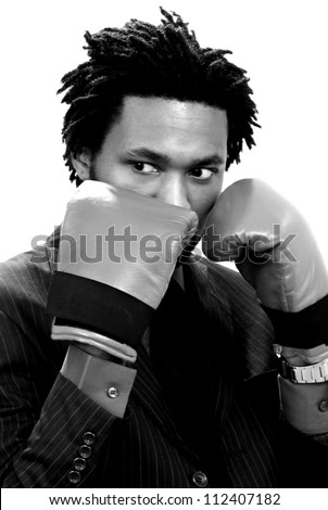 Young man ready to fight