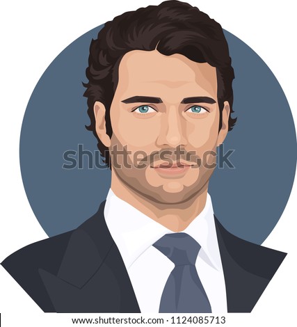 Man face. Business man face. Vector illustration. Royalty-Free Stock Photo #1124085713