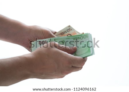 man counting euro