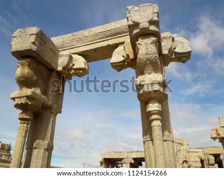 This is the door way structure. This picture was clicked on the temple of lepakshi. a temple in Hindupur, Andhra pradesh India.