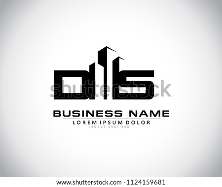 D S Initial logo concept with building template vector.