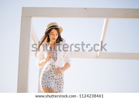 Woman happy at the beach