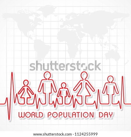 Illustration,Poster Or banner for World Population day Greeting