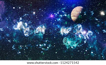 Futuristic abstract space background. Night sky with stars and nebula. Elements of this image furnished by NASA
