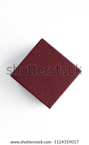 Red box on a white background. Isolate