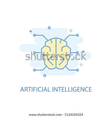Artificial Intelligence concept trendy icon. Simple line, colored illustration. Artificial Intelligence concept symbol flat design from Artificial Intelligence  set. Can be used for UI/UX