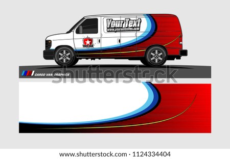 cargo Van decal design. Abstract background vector for vehicle vinyl wrap.