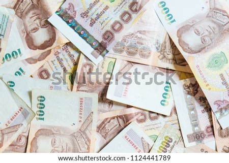 1000 THB money background close up object of business concept, Thai money note